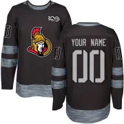 Black Men's Custom Ottawa Senators Authentic 1917-2017 100th Anniversary Jersey