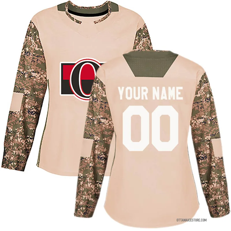 Camo Women's Custom Ottawa Senators Authentic Veterans Day Practice Jersey