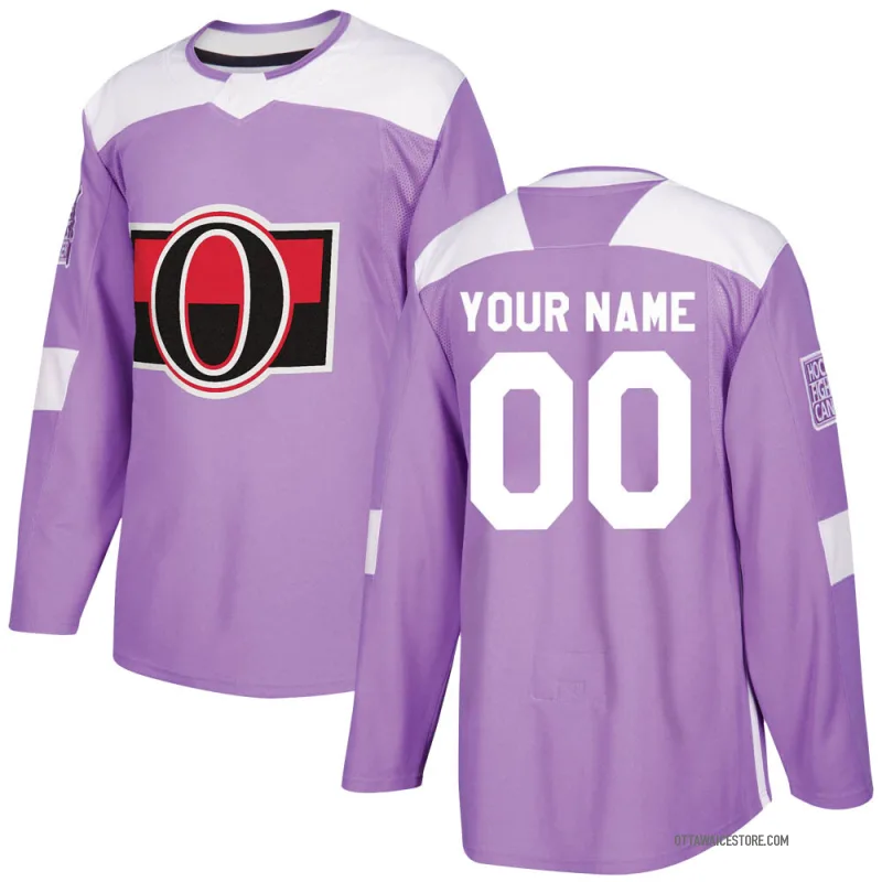 Purple Men's Custom Ottawa Senators Authentic Fights Cancer Practice Jersey