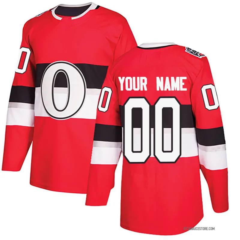 Red Men's Custom Ottawa Senators Authentic 2017 100 Classic Jersey