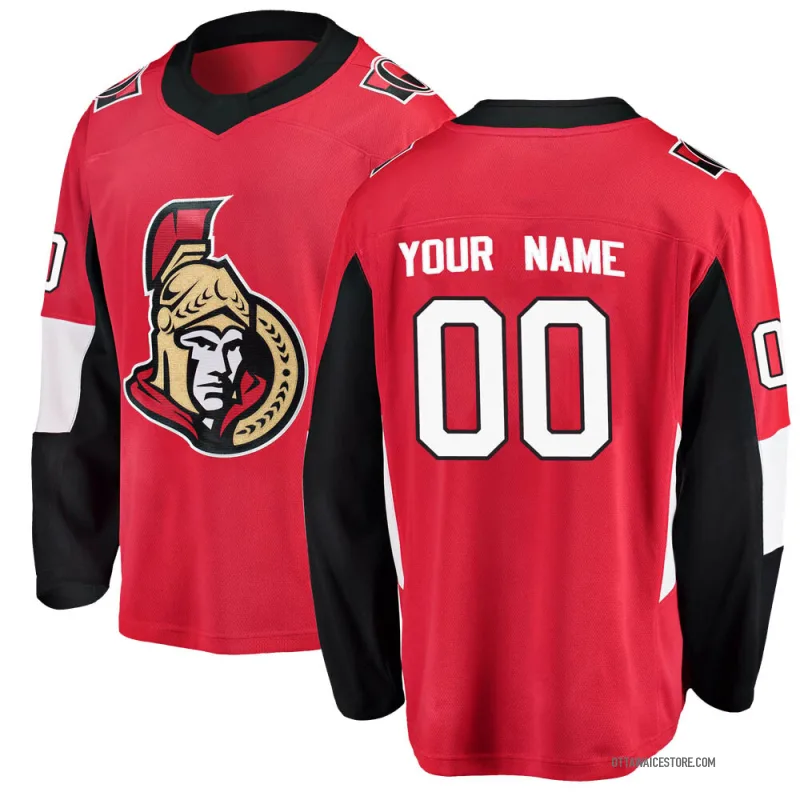 Red Men's Custom Ottawa Senators Breakaway Home Jersey