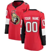 Red Women's Custom Ottawa Senators Breakaway Home Jersey