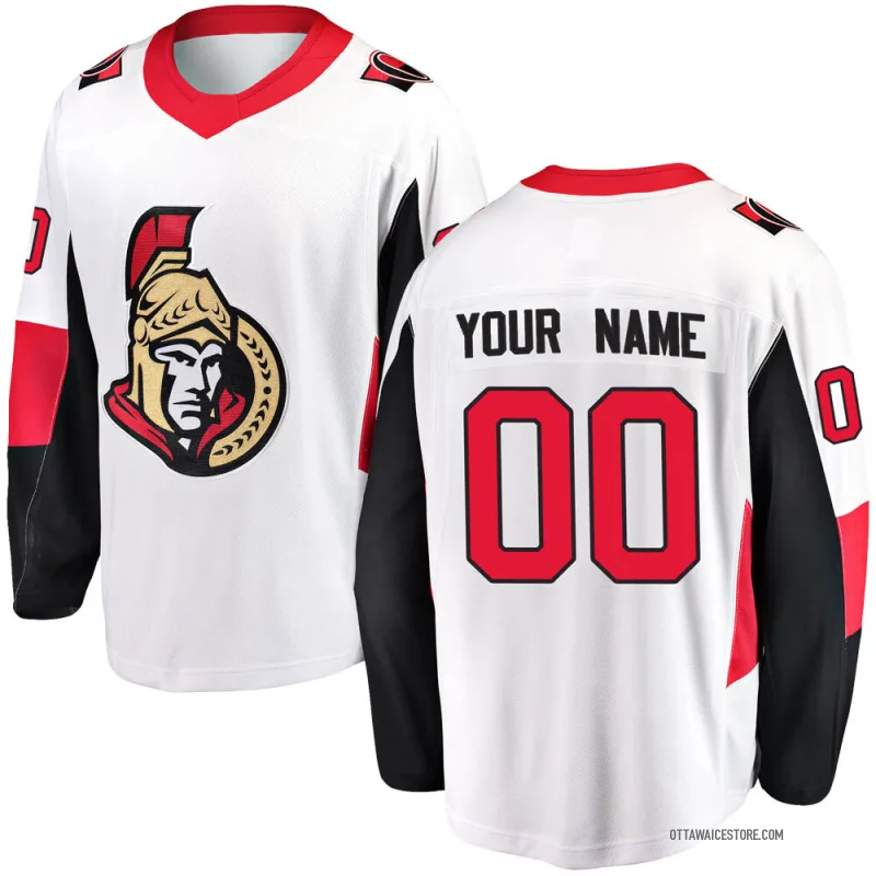 White Men's Custom Ottawa Senators Breakaway Away Jersey