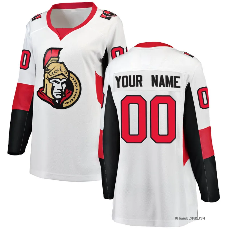 White Women's Custom Ottawa Senators Breakaway Away Jersey